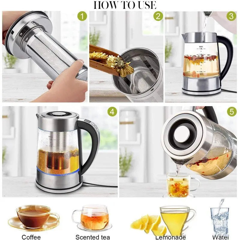 Intelligent Constant Temperature Glass Electric Kettle For Household Use NutsnBolts1 Ltd