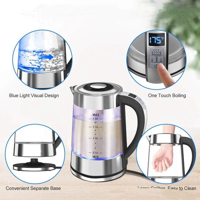 Intelligent Constant Temperature Glass Electric Kettle For Household Use NutsnBolts1 Ltd
