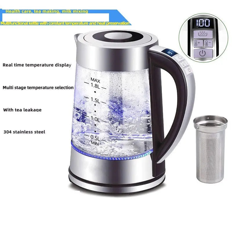 Intelligent Constant Temperature Glass Electric Kettle For Household Use NutsnBolts1 Ltd
