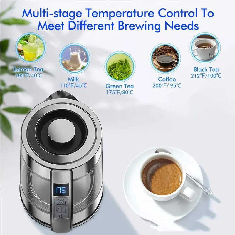 Intelligent Constant Temperature Glass Electric Kettle For Household Use NutsnBolts1 Ltd
