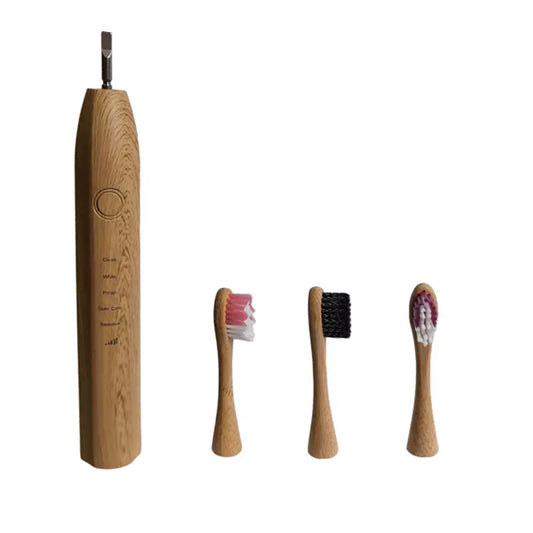 Sonic, Electric Bamboo-Effect Toothbrush (3 Brush Heads Included) NutsnBolts1 Ltd