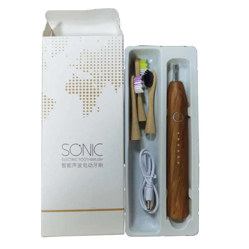 Sonic, Electric Bamboo-Effect Toothbrush (3 Brush Heads Included) NutsnBolts1 Ltd