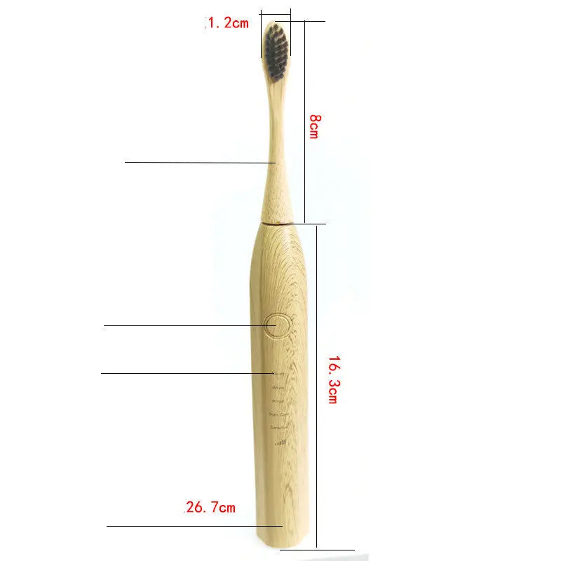 Sonic, Electric Bamboo-Effect Toothbrush (3 Brush Heads Included) NutsnBolts1 Ltd